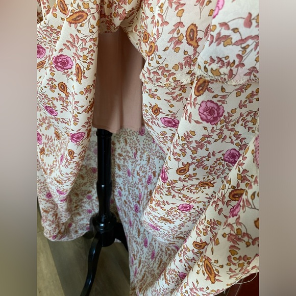 AAKAA MAXI FLORAL BOHO FLOWY RETRO WRAP ROMANTIC DRESS - Picture 9 of 10